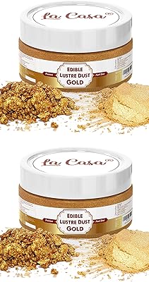 Poussière de lustre comestible la casa premium - or scintillant | pack de 2 | poussière de perles parfaite pour la décoration et la décoration de gâteaux | 2x9 grammes |. Commandez malin, vivez mieux avec Diaytar