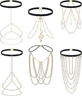 6 pièces chaîne de jambe de serpent chaîne de cuisse pour femmes couches