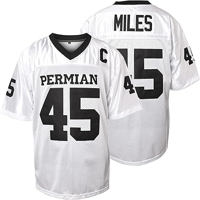 Maillot bobby miles, maillot de football 45 permian friday night lights blanc noir