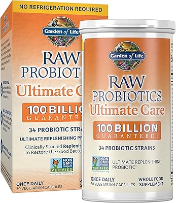 Supplément probiotique brut garden of life pour femmes et hommes ultra care 100