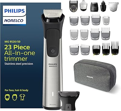 Philips norelco multigroomer kit de toilettage pour hommes 23 pièces, tondeuse barbe, tête