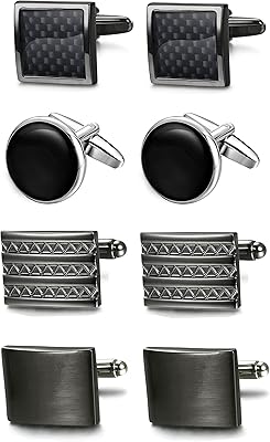 Fibo steel 4-8 paires de boutons de manchette d'affaires classiques de mariage