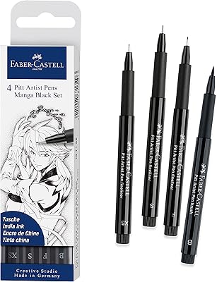 Faber-castell 167132 house artist pen manga set de dessin, noir, fc167132t