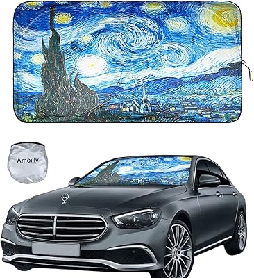 Pare-soleil pliable pour pare-brise de voiture starry sky pour protection uv, taille 150