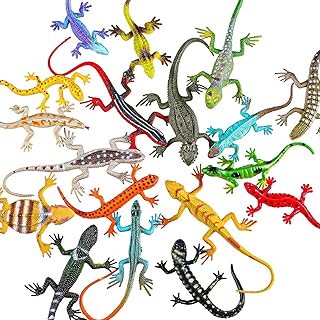 18 pièces de faux lézards en plastique colorés, modèle de lézard de reptile