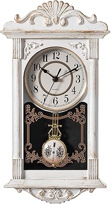 Quickway imports grandpa horloge murale à pendule en plastique vintage pour salon, cuisine