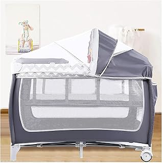 Lit bébé xiwoo avec moustiquaire, lit de voyage pour bébé 5 en 1