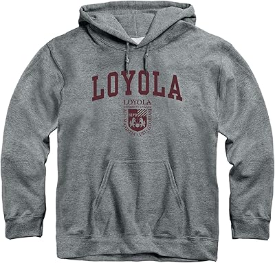 Sweat à capuche unisexe ivysport, mélange coton/polyester, logo heritage gris