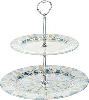 Présentoir à gâteaux montesa en porcelaine à 2 niveaux edessa 20 + 27