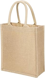 Sac fourre-tout en jute lavable et écologique, poignée unie avec poignée durable