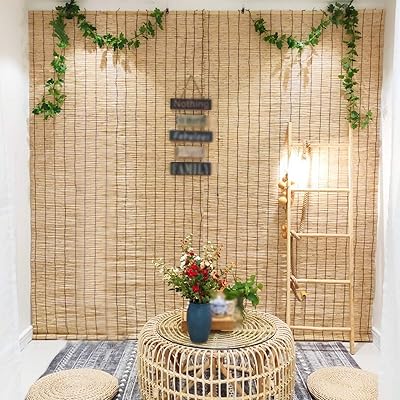Rideaux en roseau naturel tissés à la main rideaux relevables pour porche