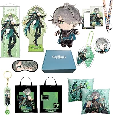 Coffret cadeau genshin impact merch - comprend une poupée en peluche, une taie