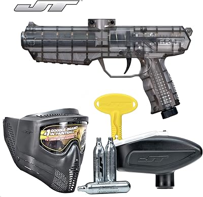 Le kit de paintball jt er4 rtp .68cal contient des lunettes guardian, 15g