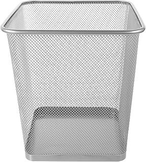 Bestonzon poubelle en maille corbeille à papier carrée ouverte en fil métallique corbeilles