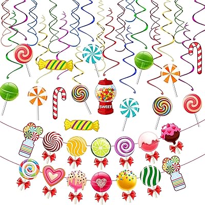 Kit de décorations de fête candyland, bannière de bonbons colorés et décorations