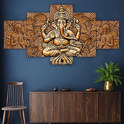 Sumik kraft ensemble de 5 peintures murales encadrées pour salon de grande