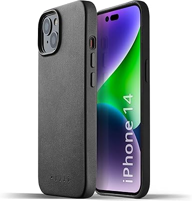 Coque entièrement en cuir mojo pour iphone 14 avec magsafe (noir)