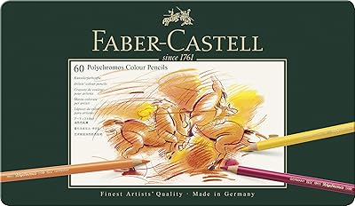 Crayons de couleur polychromos pour artistes faber-castell, 60 couleurs en stylo plat, assortis