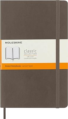 Cahier moleskine classic, couverture souple, l (5 x 8,25") ligné/planifié, 192 pages, marron