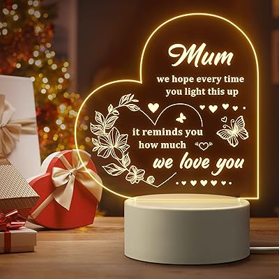 Cadeaux pour maman cadeaux d'anniversaire pour maman lampe de nuit en acrylique gravée
