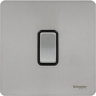 Plaque plate électrique schneider sans vis - interrupteur simple à 2 voies, 16ax