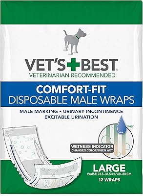 Couches jetables comfortfit pour chien mâle par vetsbest | enveloppements absorbants pour hommes