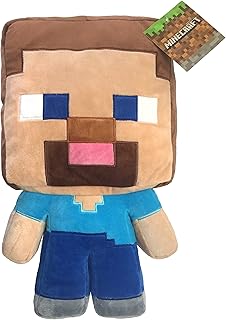 Oreiller en peluche mojang minecraft steve - microfibre de polyester super douce