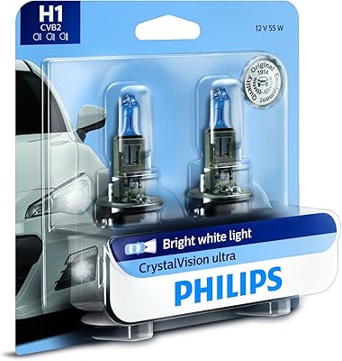 Philips automotive lighting h1 crystal vision ultra projecteur avec blanc brillant avancé, lot