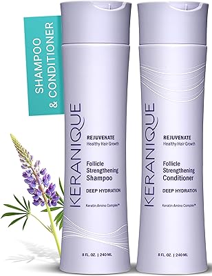 Coffret shampoing et après-shampooing hydratant en profondeur keranique pour la croissance perte