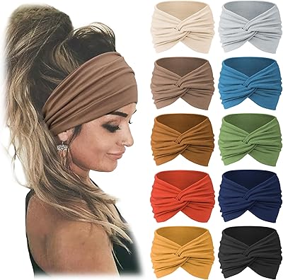 10 pièces de bandeaux larges africains pour femmes, bandeaux turban supplémentaires pour femmes