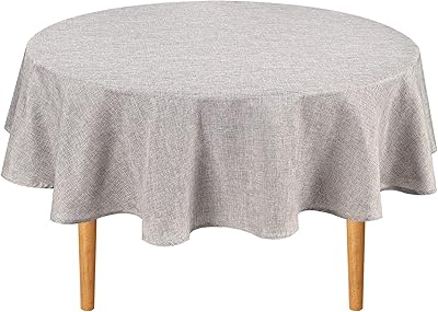 Housse de table ronde en lin hesan de 70 pouces - nappe