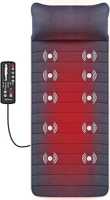 Tapis de massage snylax avec 10 moteurs vibrants et 4 coussins chauffants thérapeutiques