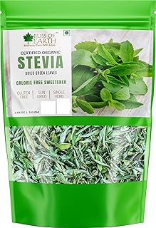 Feuilles de stévia biologiques bliss of earth séchées naturelles