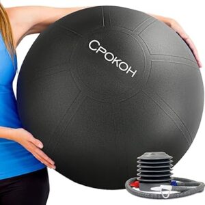 Ballon d'exercice antidérapant et éclatant spokoh, ballon de yoga suisse pour exercices abdominaux et équilibre avec pompe à pied. Diaytar : Parce que bien acheter, c'est économiser
