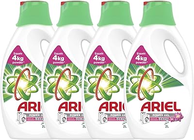 Lessive automatique airel power gel, touche de fraîcheur duveteuse, 4 x 2 litres