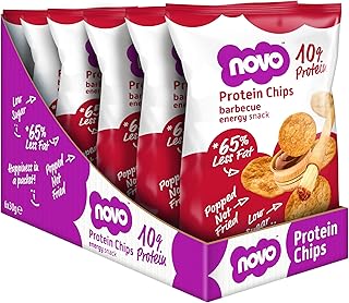 Croustilles protéinées novo, 10 g de protéines, 65 % de matières grasses réduites, non frites, faible teneur en sucre - bbq 30 g (paquet de 6). Diaytar : L'excellence du service, la douceur des prix