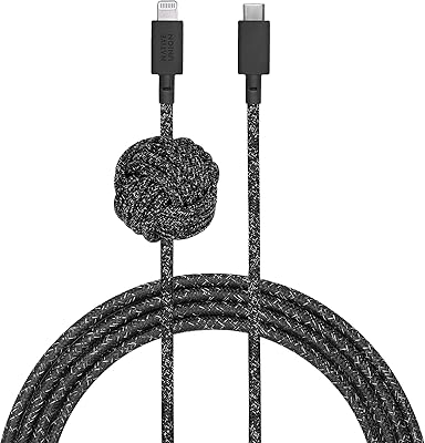 Câble native union night - câble de chargement usb type-c vers lightning durable