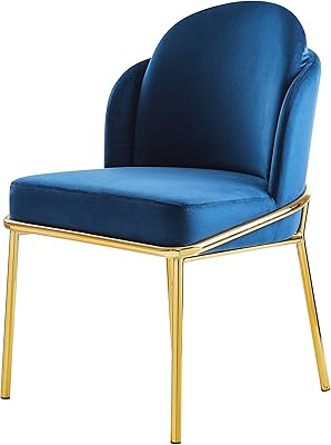 Chaise de salle à manger nordique de luxe en velours pour salle à manger et bureau (bleu). Diaytar : Votre allié pouvoir d'achat au quotidien