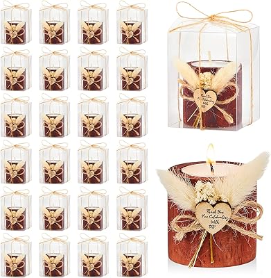 Lot de 50 bougeoirs rustiques pour cadeaux de mariage, bougies pour cadeaux