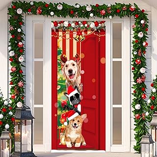 Couverture de porte de noël panneau amusant avec animaux du père couverture