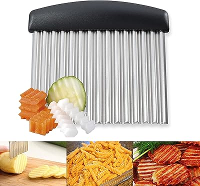Coupe-bouclé triangulaire allemand, lame ondulée en acier inoxydable de qualité professionnelle pour frites