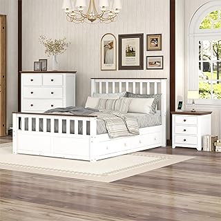 Ensemble de meubles de chambre à coucher en bois rustique moderne 3 pièces