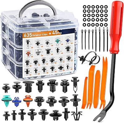 Gooacc kit de 680 clips de fixation pour voiture - 22 boulons