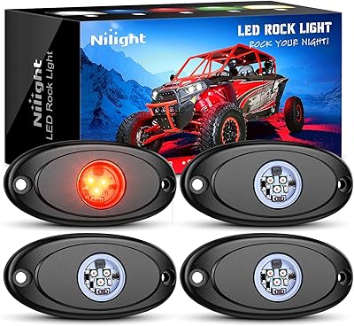 4 pièces de lumière led rouge étanche, lumière sous le corps de la roue,