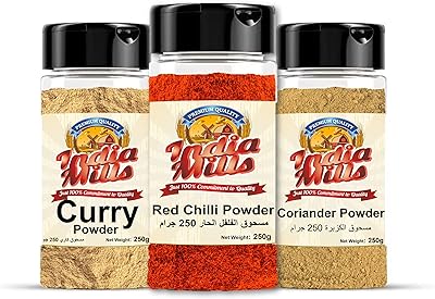 Pot à épices india mills (curry + coriandre + chili), 250 g, paquet