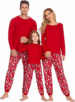Pyjama de noël familial assorti avec chemise de nuit à manches longues