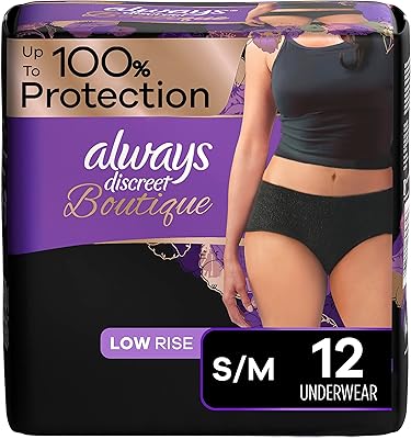Always discreet boutique sous-vêtements d'incontinence post-partum taille basse, taille s/m, absorption maximale, protection
