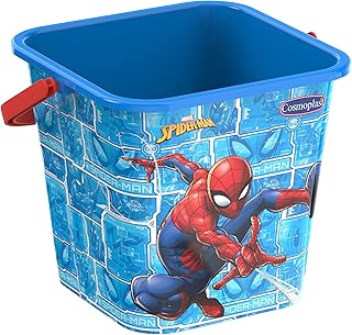 Seau à sable carré imprimé cosmoplast 5l spider-man et marvel avec poignée