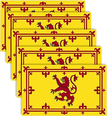 5 autocollants drapeau rampant d'écosse 6 x 35 pouces lion écossais pour pare-chocs