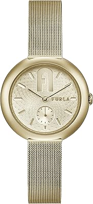 Montre habillée à quartz furla pour femme avec bracelet en acier inoxydable, or